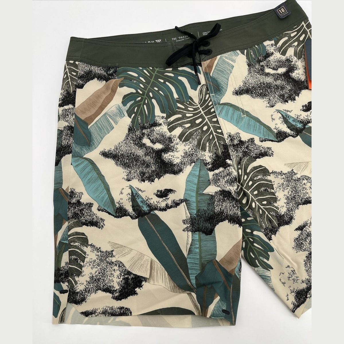 $89 Roark Men’s Passage Primo 18” Boardshorts-Bone-Khaki-Size: 28W-New