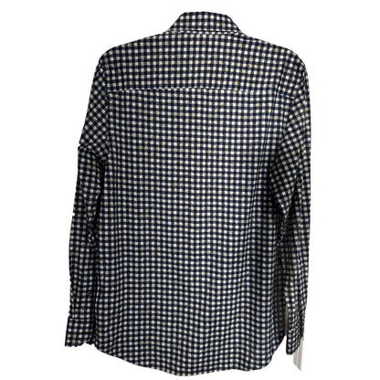 Bugatchi Men’s Plaid Dress Shirt Long Sleeve- Navy Gold- Small - New $149