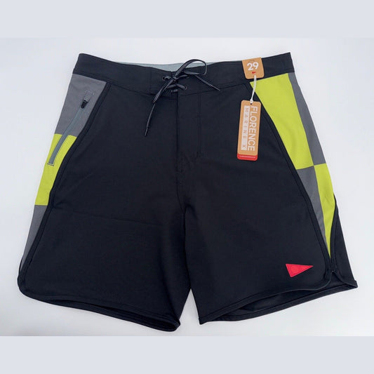 $75 Florence Marine X Burgee Waypoint Boardshort 7.5"- Black -Size: 29”- NEW Tag