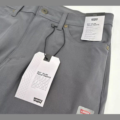 $70 Levi's Men's 511 Slim Tech Pants Stretch A92130010- Grey- 34W 34L - New Tag