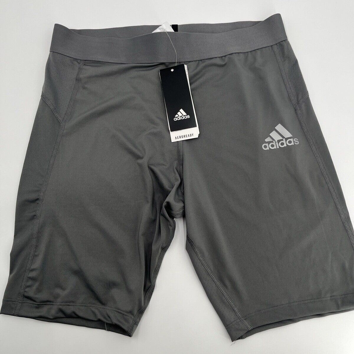 Adidas Men’s Techfit Aeroready Training Tights Compression Shorts-Grey-2XLarge
