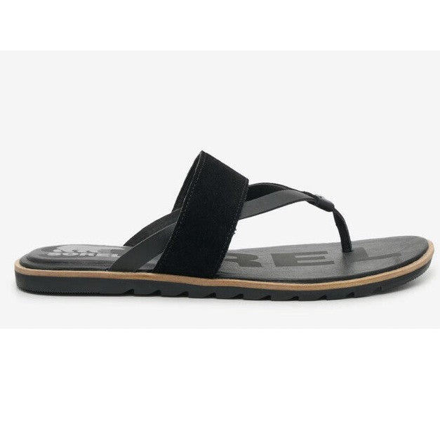 Sorel Ella II Sandals Slip On Women’s Size 7.5  Suede/Leather Flats - Black- New