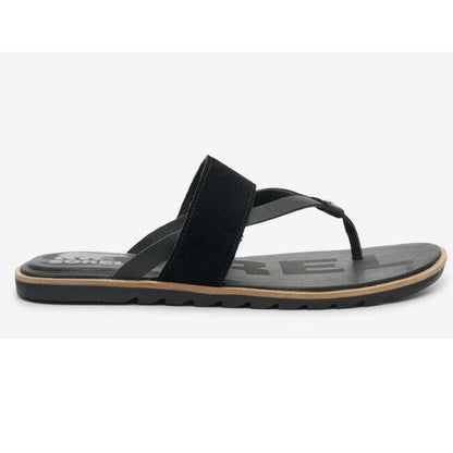 Sorel Ella II Sandals Slip On Women’s Size 7.5  Suede/Leather Flats - Black- New