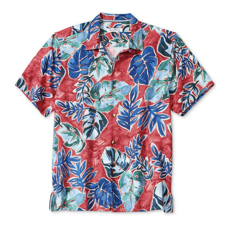Tommy Bahama Men’s Crystal Cove  Woven Shirt-Truly Red-XLarge-New $148