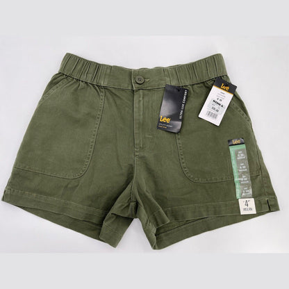 Lee Women's Ultra Lux High-Rise Pull-on Utility Shorts-Olive Night-6 Medium-New
