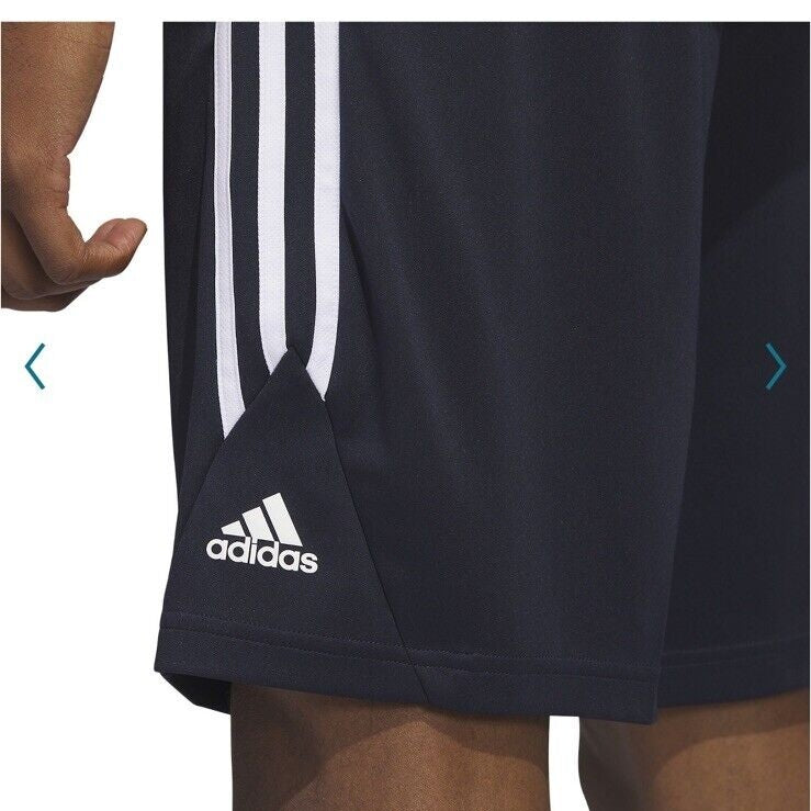 Adidas Men’s Legend 3 Stripes 9” Basketball Shorts IC2455-Blue / White-Small-New