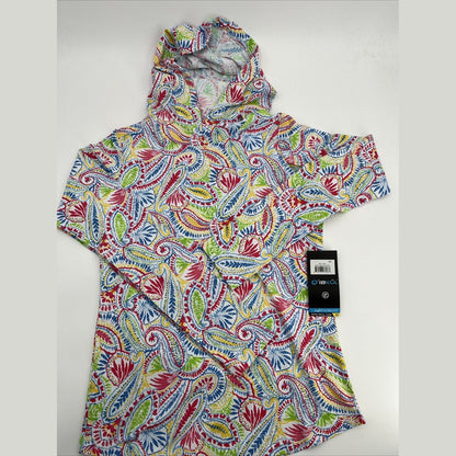 $110 IBKUL Women’s Massie Print Long Sleeve Hoody -Watermelon Multi-Small-New