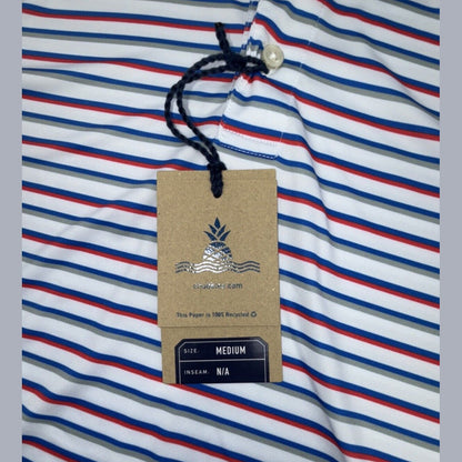 Chubbies Men's The 4th Of Ju-Line Performance Polo Shirt-White Multi-Medium-New