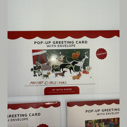 Up With Paper Lot Of 3 Holiday Pop-Up Christmas Cards- Combo - ($36) Great Deal!