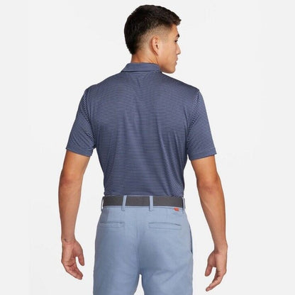 Nike Men’s Dri-Fit Polo Core Striped Golf Tennis Shirt- Grey Navy -Medium-New$55