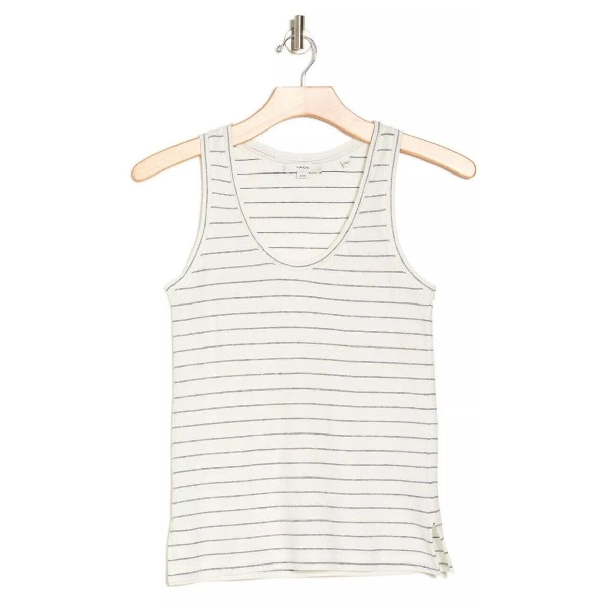 $80 *New* Vince Easy Scoop Neck Striped Tank Top- Off White- Medium-New Tag