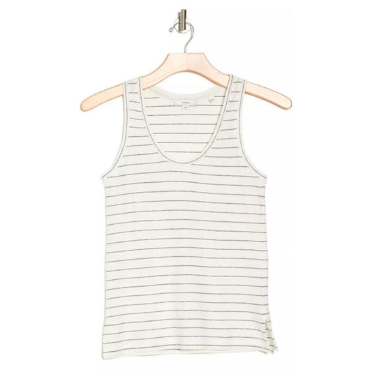 $80 *New* Vince Easy Scoop Neck Striped Tank Top- Off White- Medium-New Tag