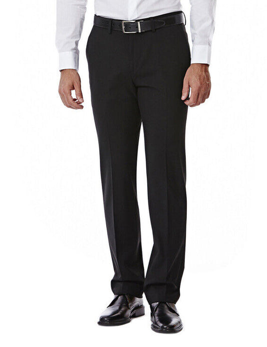 Haggar Men's Joe III Premium Stretch Suit Pants Slim Fit-Black-33W/32L -New $100