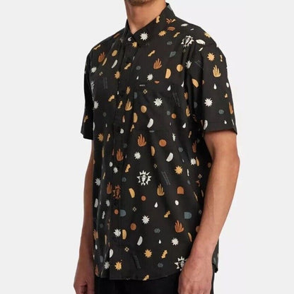 $66 RVCA Men’s ANYTIME S/S Button Shirt - PTK Brown -Size:  Medium - New Tag
