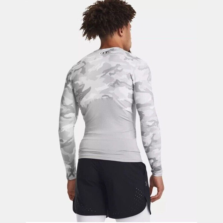 $80 Under Armour Men’s CGI Compression Crew Training Shirt-Gray Camo-Medium-New