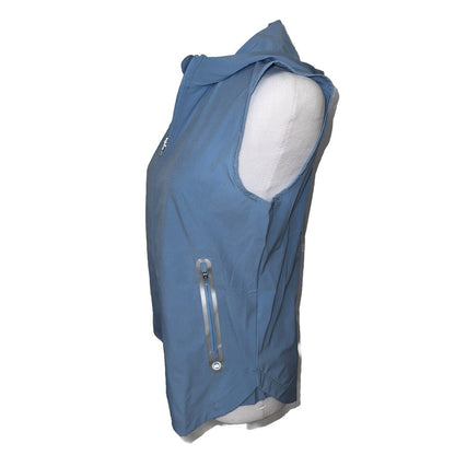 $145 Peter Millar Women’s Jameson Flex Adapt Full-Zip Hooded Vest-Blue-Medium