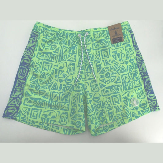 $70 Chubbies The Shakedowns 5.5" Inseam Swim Trunks-Green Blue -XLarge -New Tag