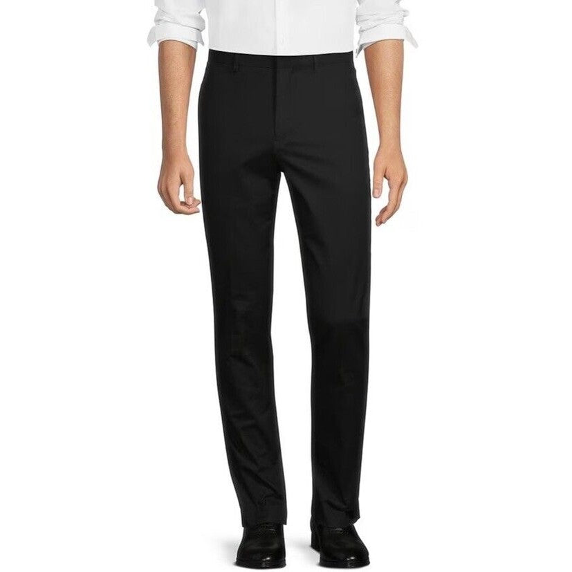 Murano Men’s Evan Extra Slim Fit Flat Front Dress Pants-Black- 29W 29L