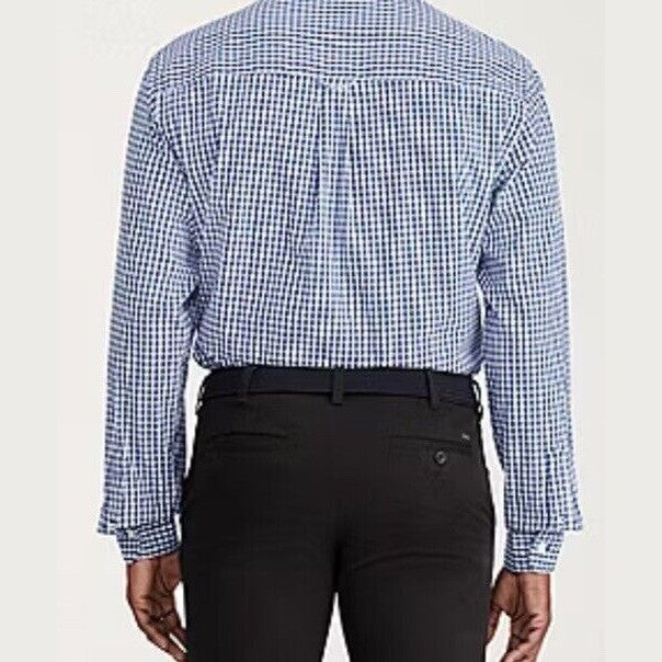 IZOD Men’s Classic Plaid Button-Down Shirt - Blue Estate - Small