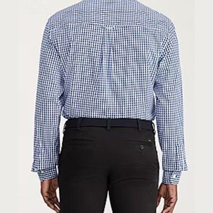 IZOD Men’s Classic Plaid Button-Down Shirt - Blue Estate - Small