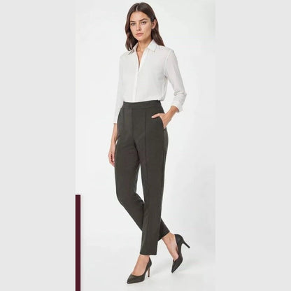 Three Dots Women’s Anne Tapered Pants- Ebony-Medium