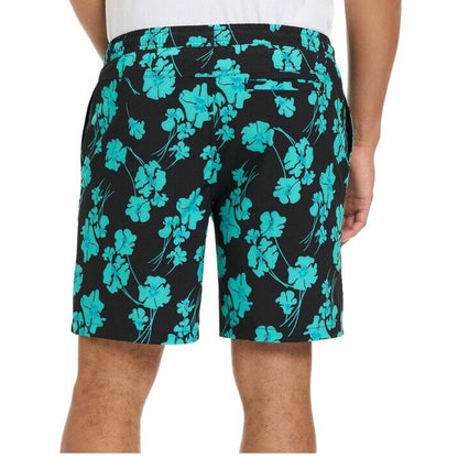 $40 Hurley Men's Salem Performance Woven Shorts-Black Teal-Medium-NEW