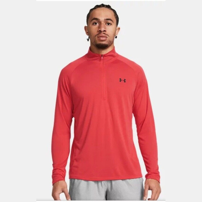 Under Armour Men's Tech 2.0 Half-Zip Top Pullover - Red - Medium- New Tag $45