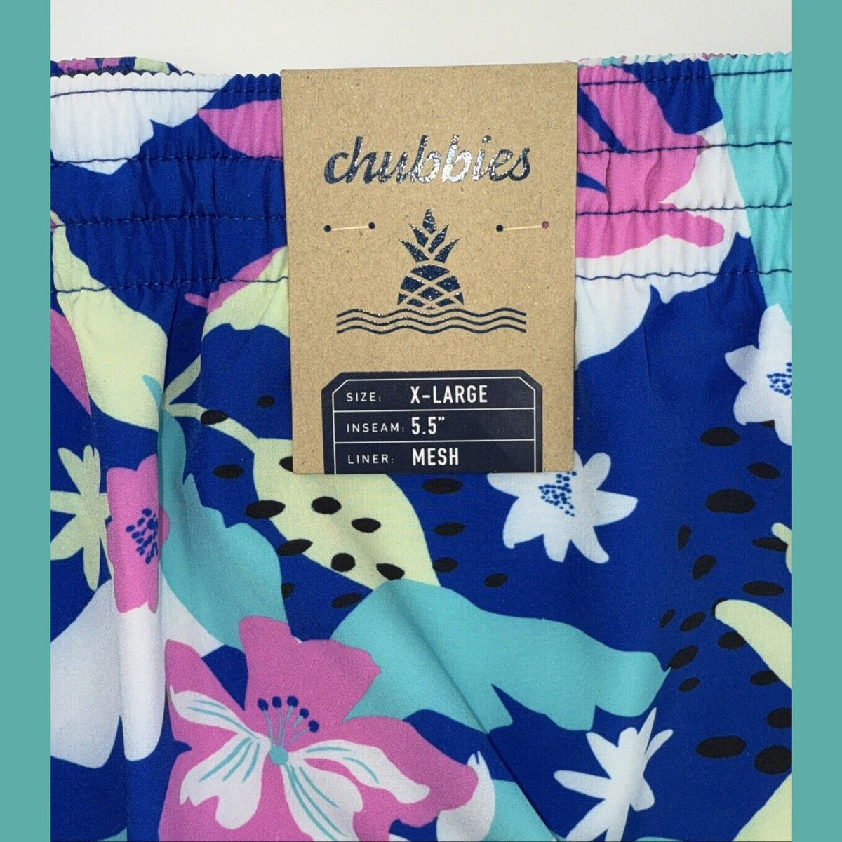 $70 Chubbies The Floral Surprise 5.5" Inseam Swim Trunks- Multi- XLarge -New Tag