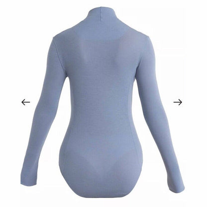 $130 Icebreaker Women's Queens High Neck Bodysuit 100% wool-Kyanite-Large-NWT