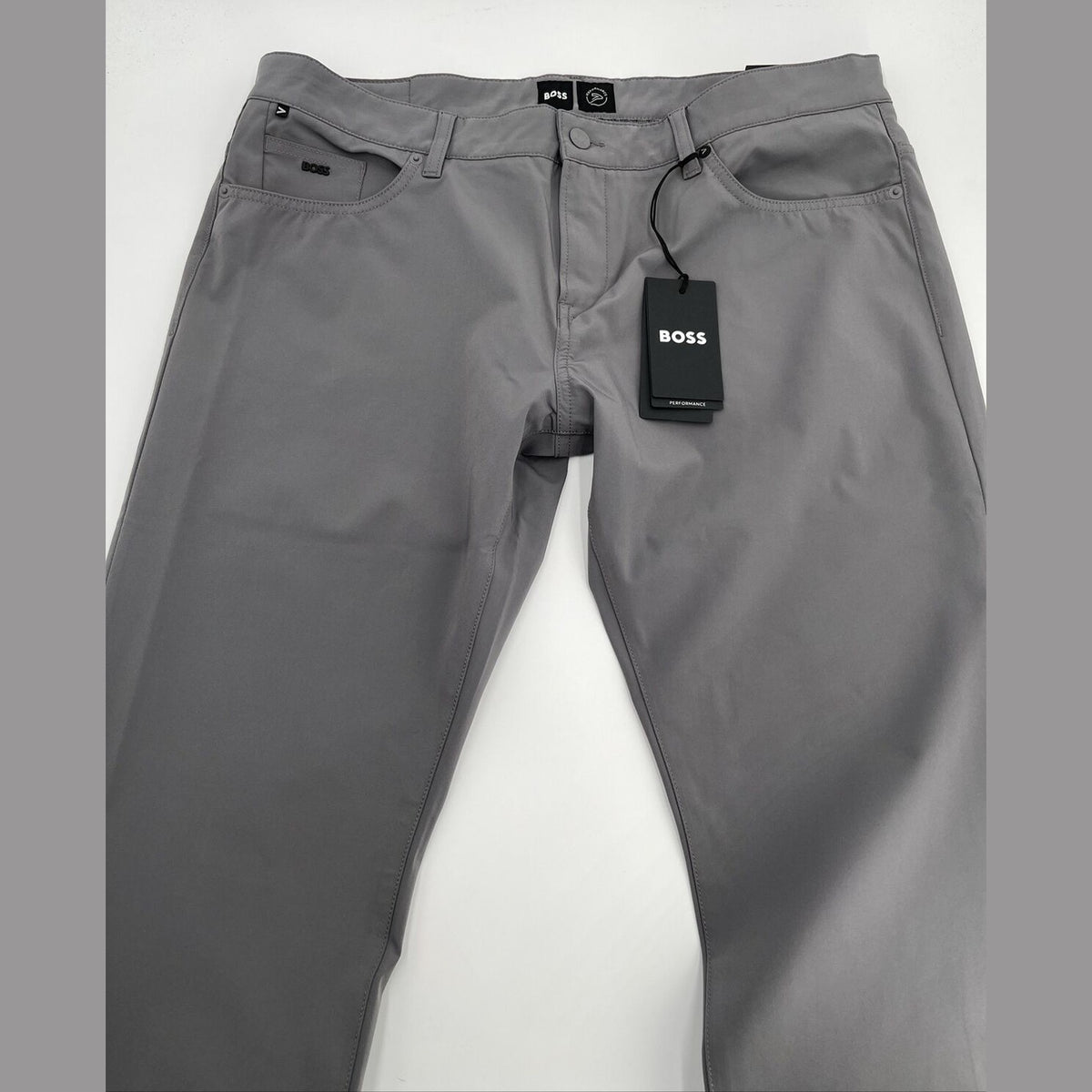 $178 Hugo Boss Delaware Slim Fit 5 Pocket Pants- Dark Grey-Size: 38W 32L-New Tag