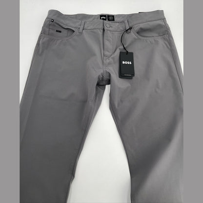 $178 Hugo Boss Delaware Slim Fit 5 Pocket Pants- Dark Grey-Size: 38W 32L-New Tag