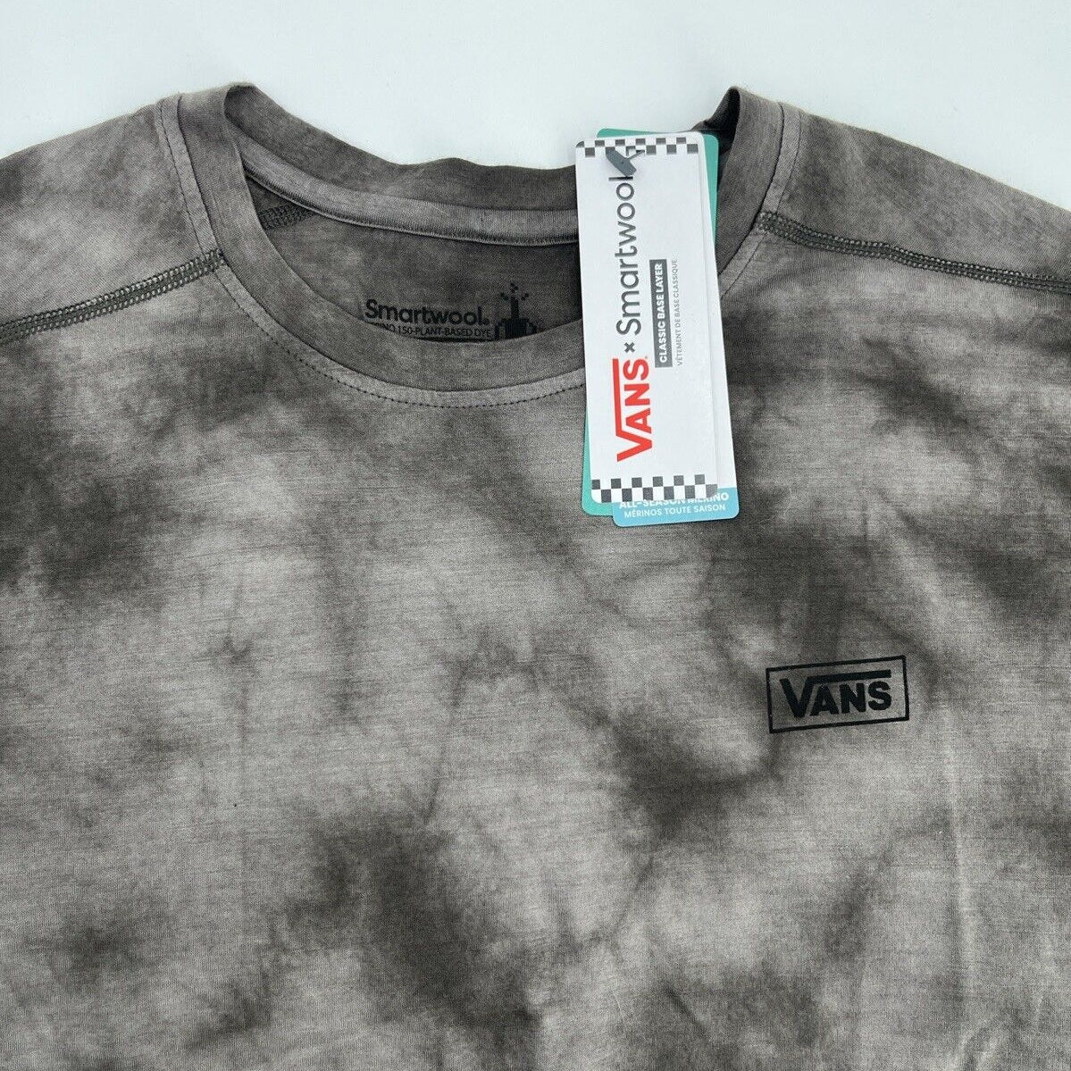 $90 Smartwool Vans Men's All-Season Merino Wool Base L/S Shirt-Black-Medium -New