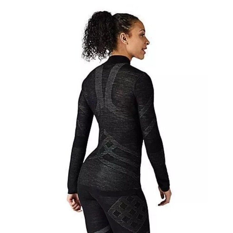 $140 Smartwool Women’s Intraknit Thermal Merino Base Layer 1/4 Zip-Black-Medium