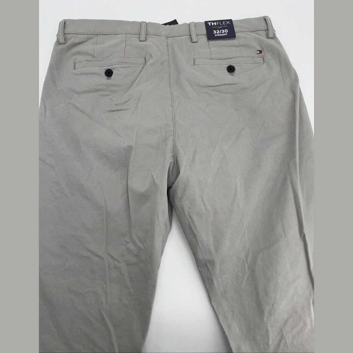 $80 Tommy Hilfiger Men The Flex Chino Cotton Casual Pants -Drizzle Grey-32W 30L