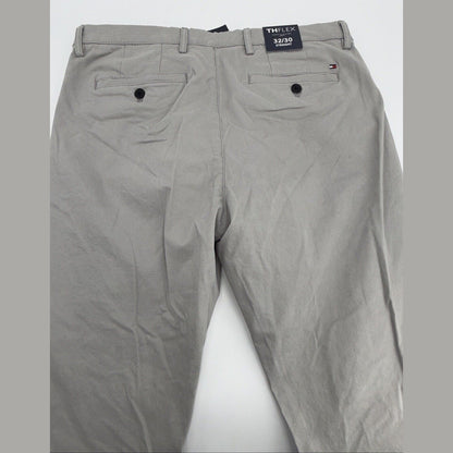 $80 Tommy Hilfiger Men The Flex Chino Cotton Casual Pants -Drizzle Grey-32W 30L
