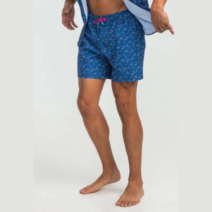 $68 SSCO Southern Shirt Co. Men’s Lined 5.5"  Swim Trunks-Open Late-Small-New