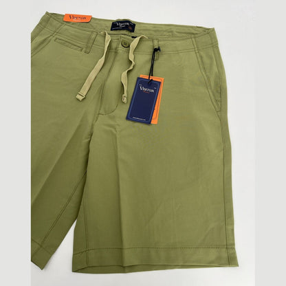 $59 Visitor Men’s Dressy/Casual Micro Light Comfy Shorts -Olive Green-Size: 30”