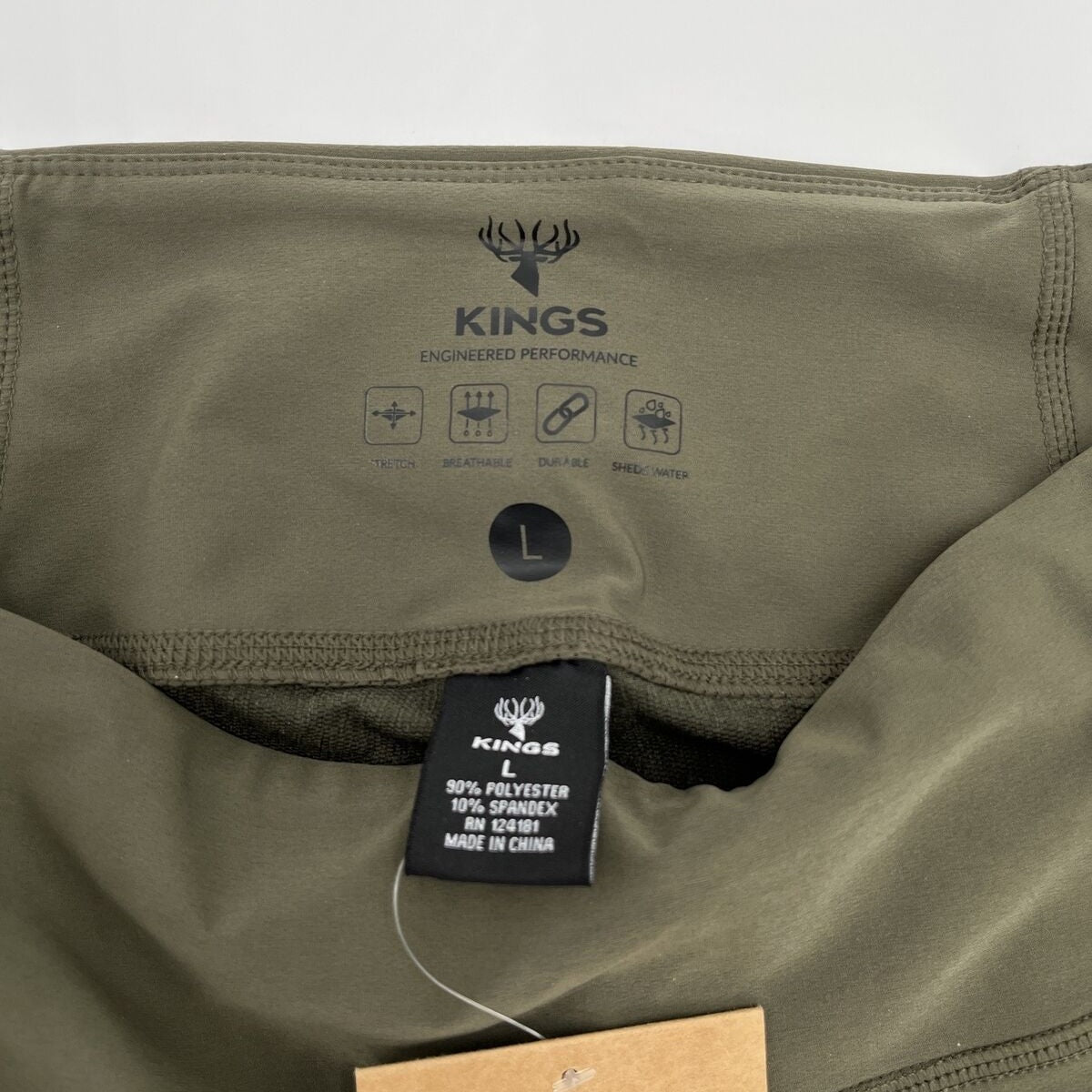 $80 King's Women’s High Waist Freya Leggings Stretch-Leaf Olive-Large-New Tags