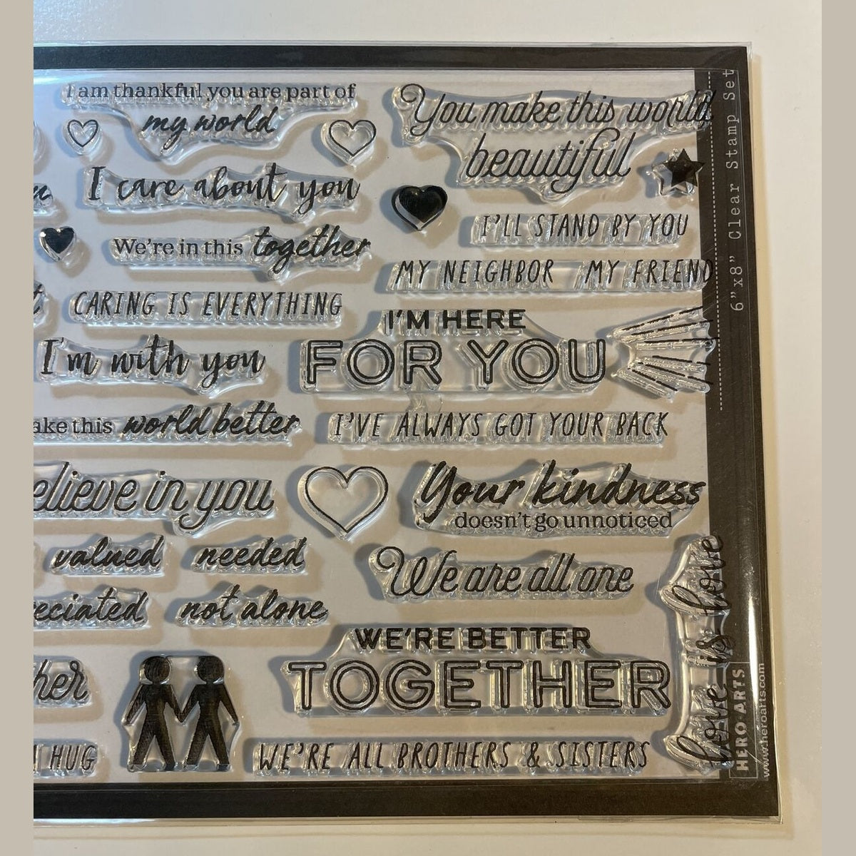 Hero Arts CM171 Poly Clear Stamps 6" x 8" set - Best Price-  You Are Loved