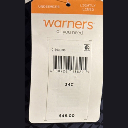 Warners This Is Not A Bra Cushioned Underwire Lightly Lined T-Shirt Bra-Gray-34C