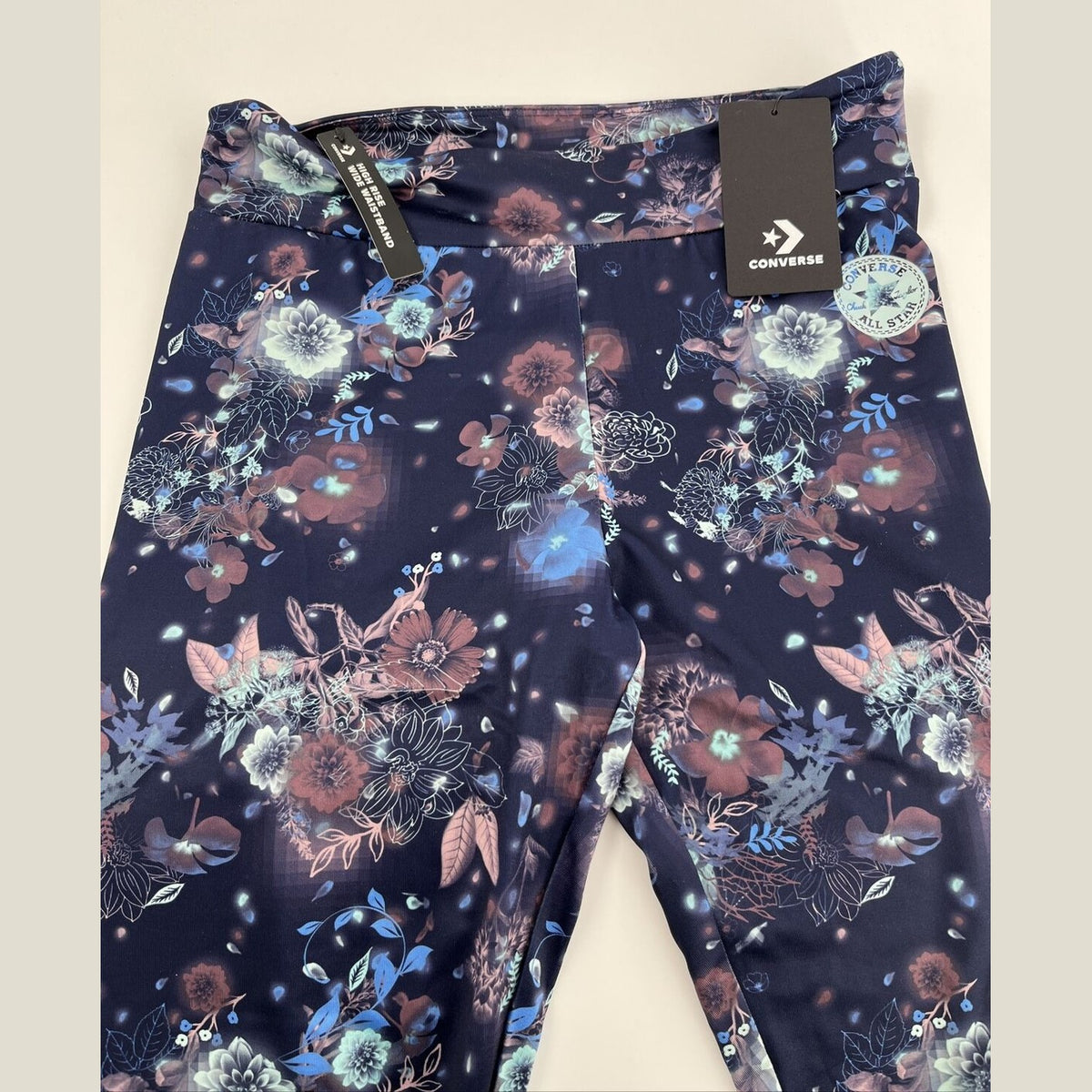 Converse Girls' Printed High Rise Leggings - Multi Floral - Girls XLarge-New $30