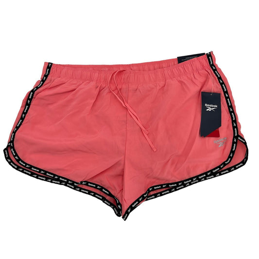 $45 Reebok Women's Track Running Shorts Relaxed Fit Mid-Rise-Strawberry-Large