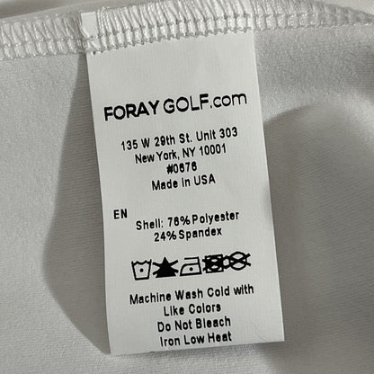Foray Golf Women’s Zip front sleeveless Polo Shirt-White- Large -NEW Tag $130