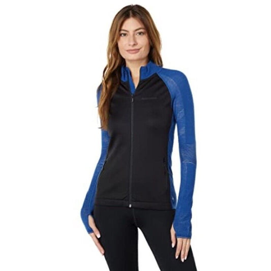 $200 SmartWool Woman’s Intraknit Active Jacket Merino Wool-Black/Blue-Medium-New