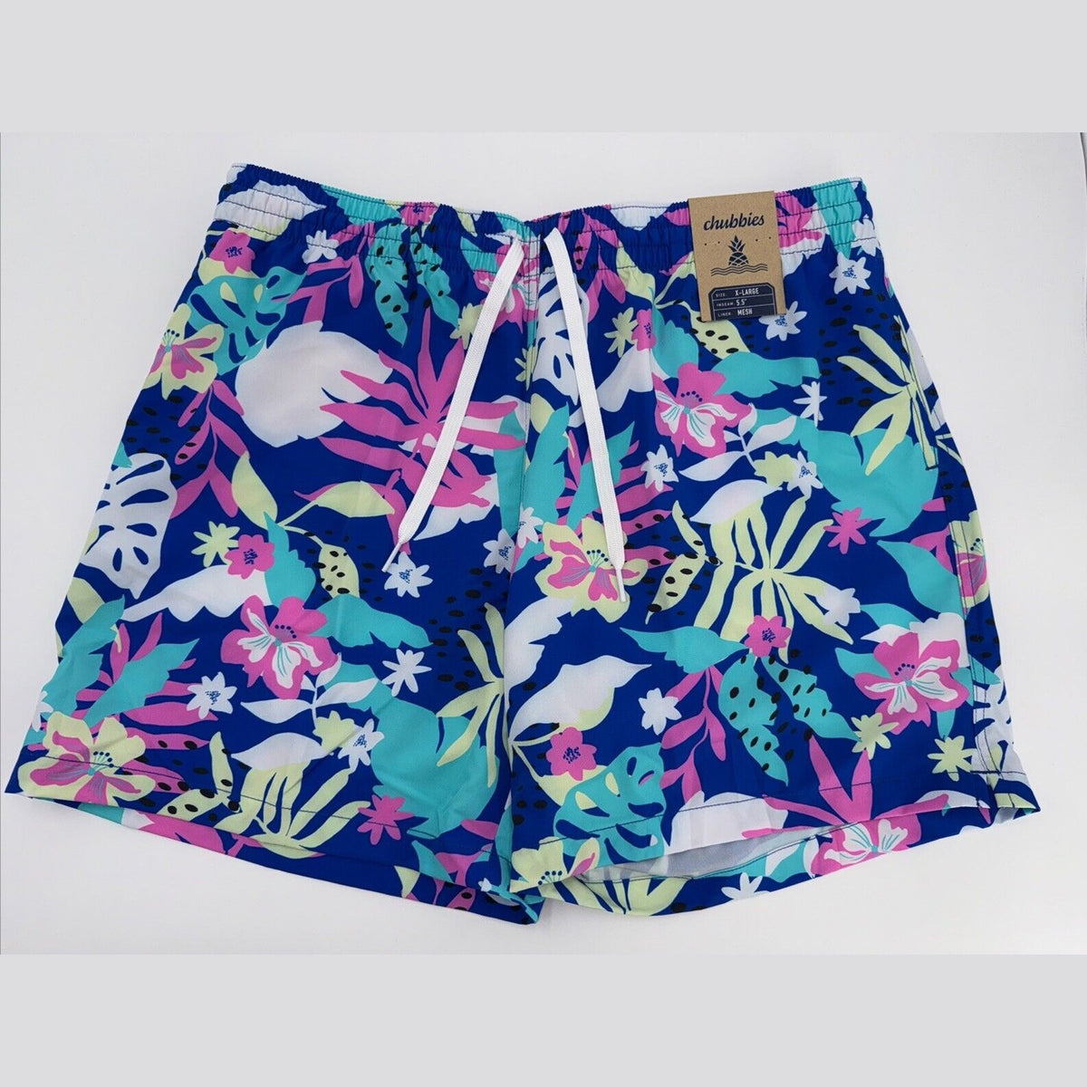 $70 Chubbies The Floral Surprise 5.5" Inseam Swim Trunks- Multi- XLarge -New Tag