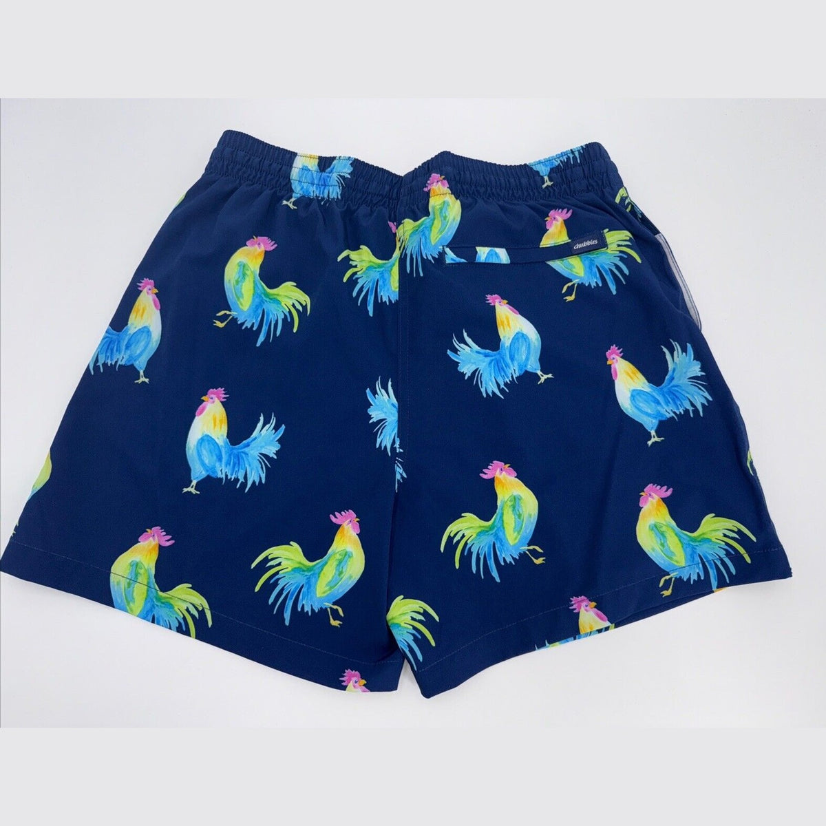 $70 Chubbies The Fowl Plays 5.5" Inseam Swim Trunks- Blue -Medium-New Tag