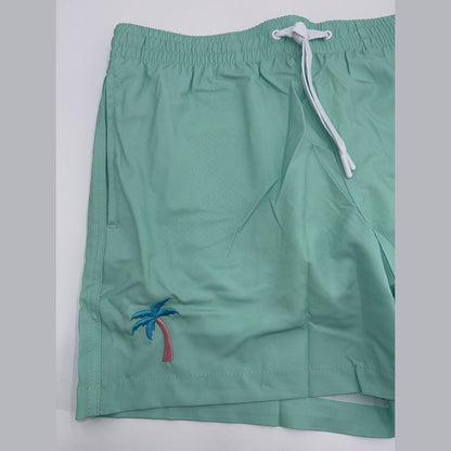 $65 Duvin Design Men's Palm Swim 4” Trunk Shorts - Green -Size: Medium-NEW