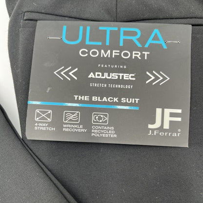 JF J Ferrar Men's Super Slim Dress Pants Slacks Flat Front-Black-34W 30L- New