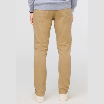 $139 DU/ER Men’s NuStretch Slim Fit 5 Pocket Chino Pants- Khaki - 33W 32L - New
