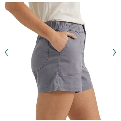 Lee Women's Ultra Lux High-Rise Pull-on Utility Shorts-Olive Night-6 Medium-New